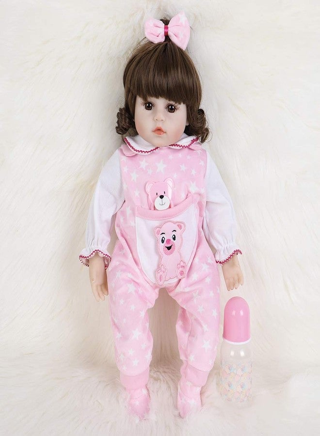 ENADOLL Reborn Baby Dolls - 16 inch Realistic Silicone Vinyl Weighted Soft Body Lifelike Doll Curly Hair Girl Gift Set for Ages 3+(Curly Hair) - Image 3